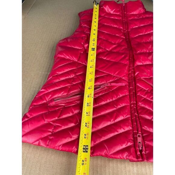 Talbots quilted puffer Vest womens small red pink 90% fill with downs - Picture 6 of 8